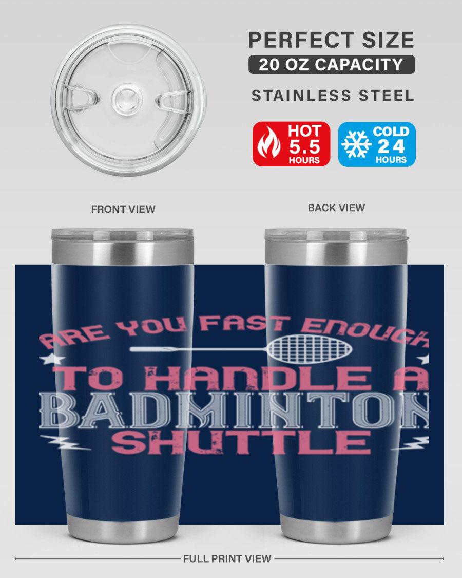 Badminton 1846# Tumbler in stainless steel with a sleek design, perfect for hot and cold beverages.