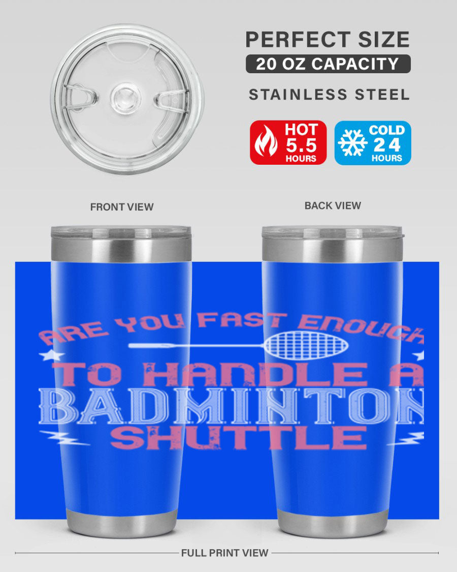 Badminton 1846# Tumbler in stainless steel with a sleek design, perfect for hot and cold beverages.