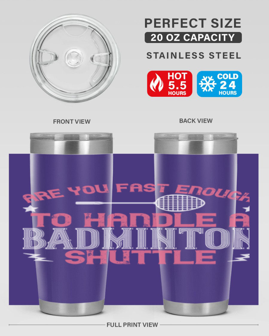 Badminton 1846# Tumbler in stainless steel with a sleek design, perfect for hot and cold beverages.