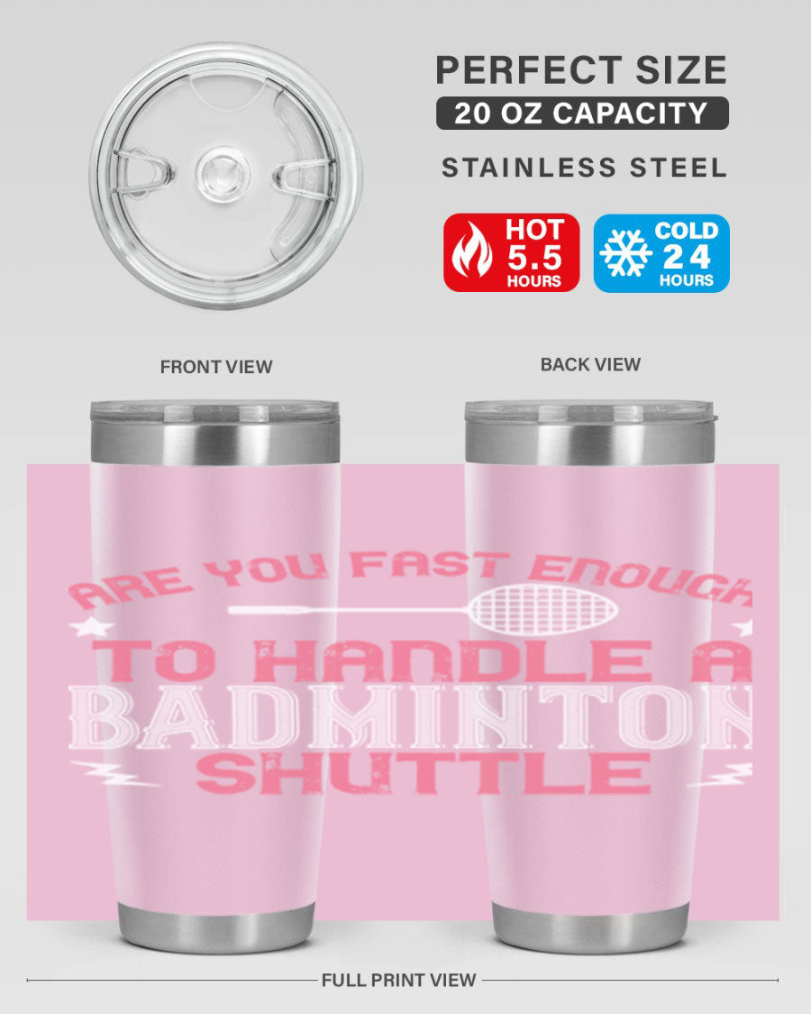 Badminton 1846# Tumbler in stainless steel with a sleek design, perfect for hot and cold beverages.