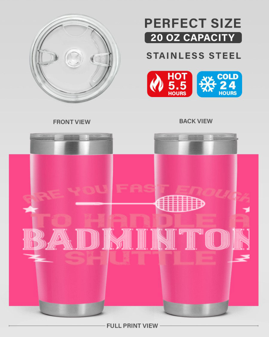 Badminton 1846# Tumbler in stainless steel with a sleek design, perfect for hot and cold beverages.