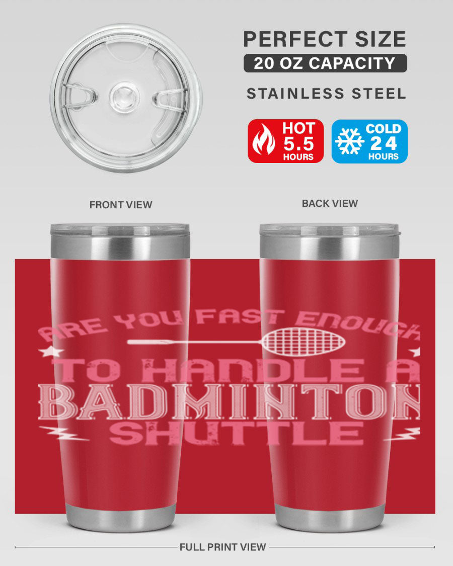 Badminton 1846# Tumbler in stainless steel with a sleek design, perfect for hot and cold beverages.