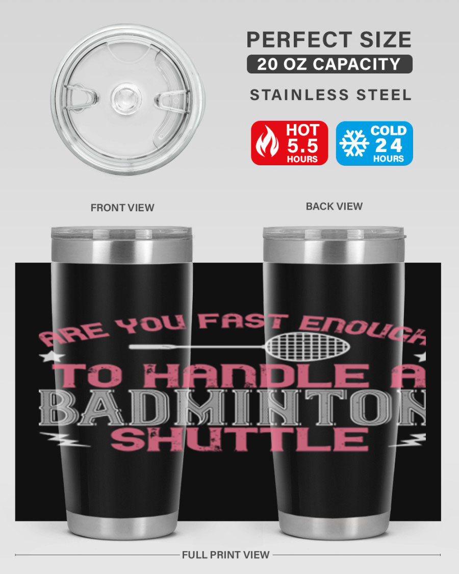 Badminton 1846# Tumbler in stainless steel with a sleek design, perfect for hot and cold beverages.