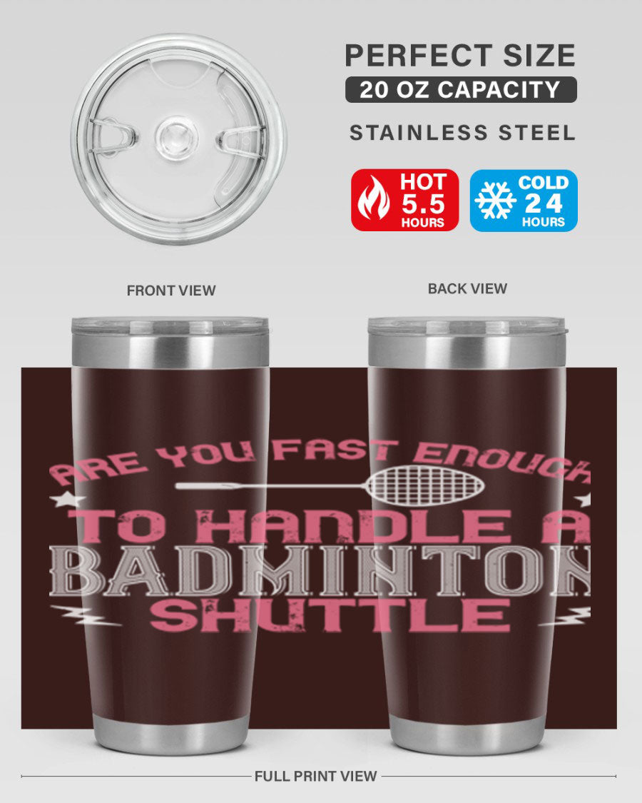Badminton 1846# Tumbler in stainless steel with a sleek design, perfect for hot and cold beverages.