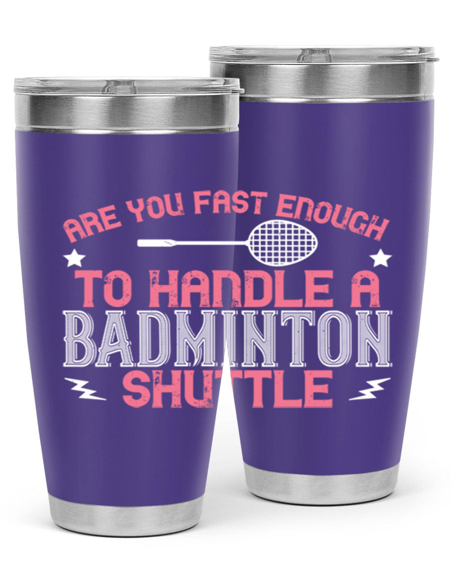 Badminton 1846# Tumbler in stainless steel with a sleek design, perfect for hot and cold beverages.