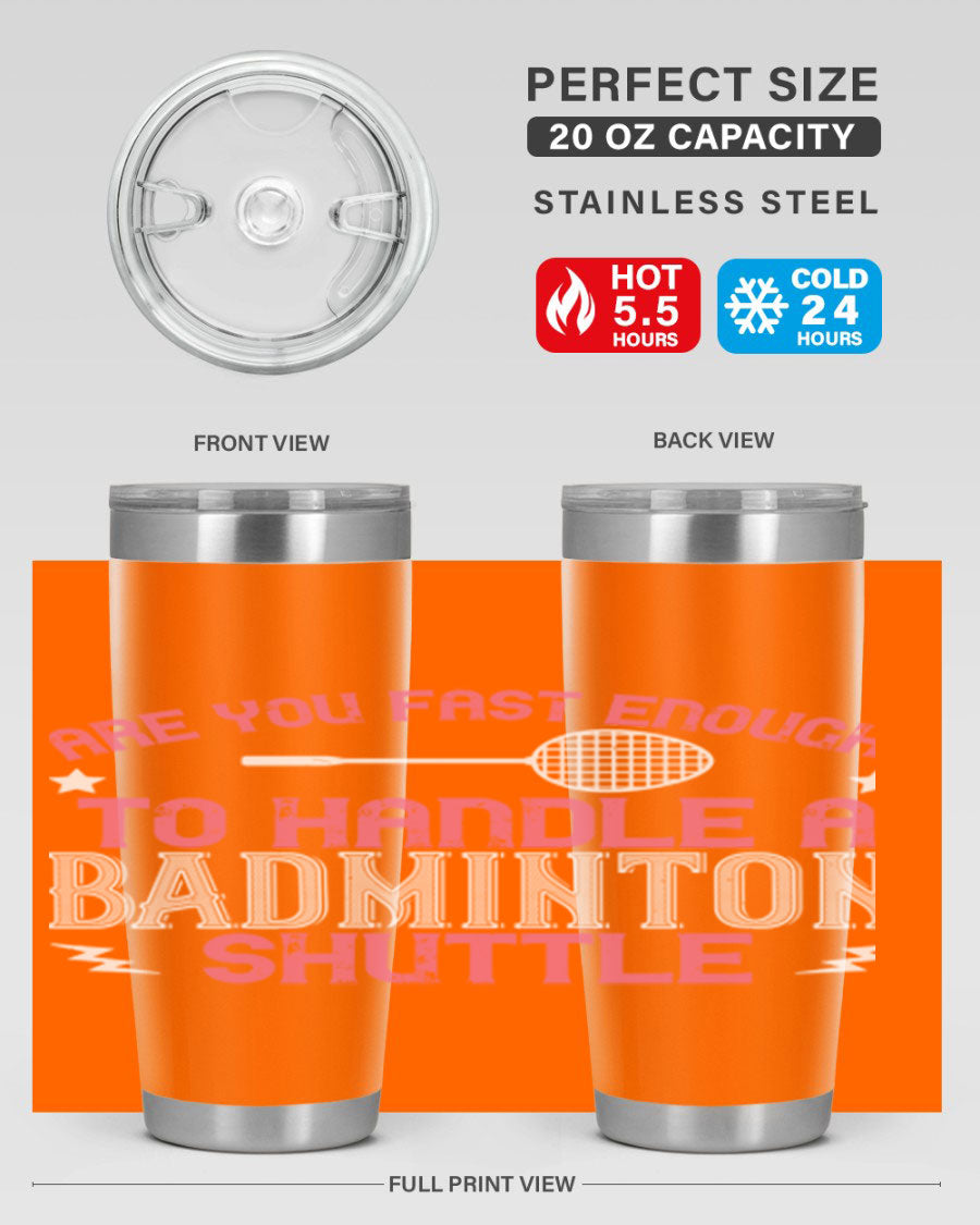 Badminton 1846# Tumbler in stainless steel with a sleek design, perfect for hot and cold beverages.