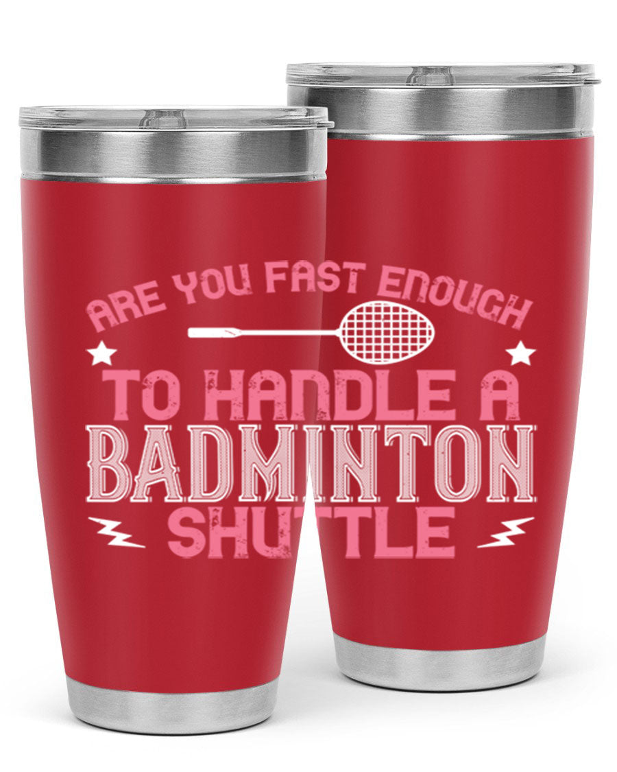Badminton 1846# Tumbler in stainless steel with a sleek design, perfect for hot and cold beverages.