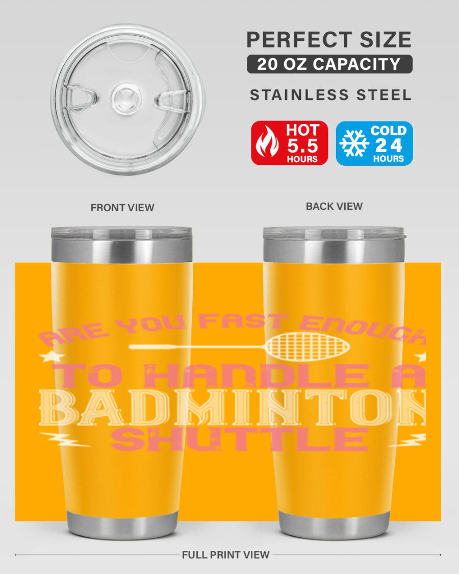 Badminton 1846# Tumbler in stainless steel with a sleek design, perfect for hot and cold beverages.