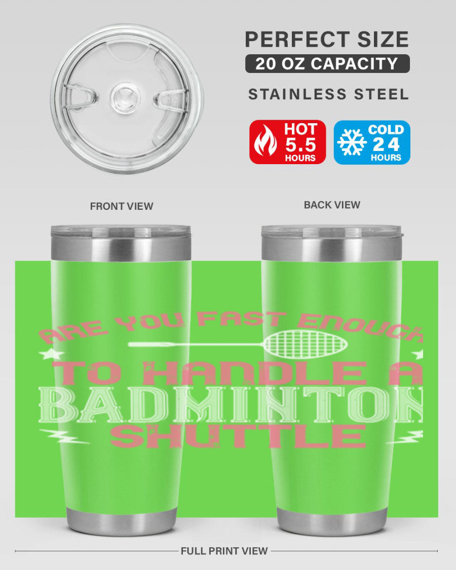 Badminton 1846# Tumbler in stainless steel with a sleek design, perfect for hot and cold beverages.