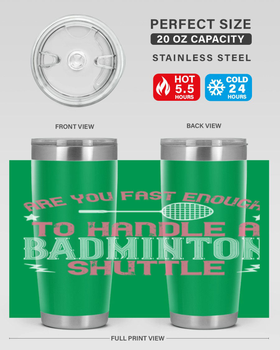 Badminton 1846# Tumbler in stainless steel with a sleek design, perfect for hot and cold beverages.