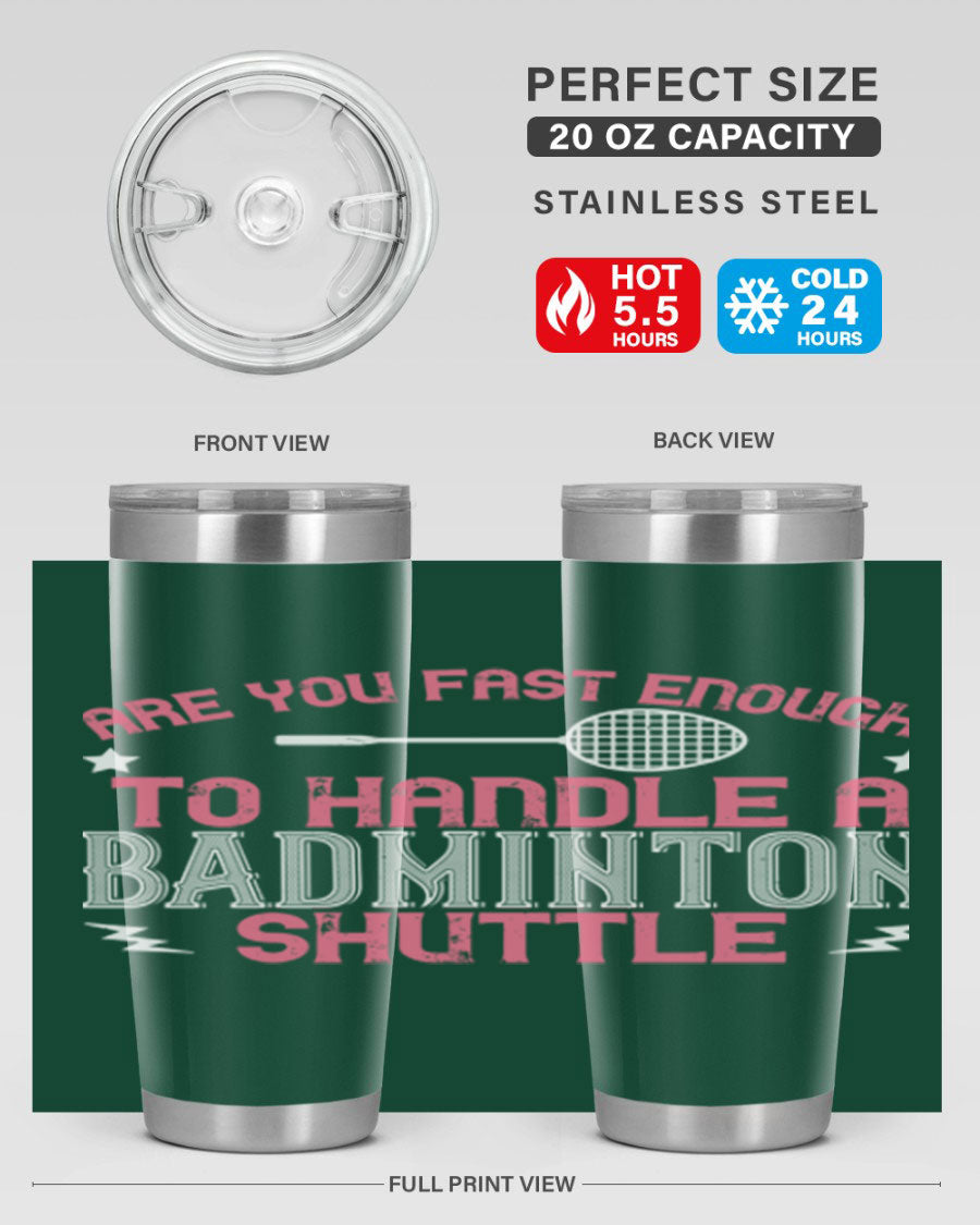 Badminton 1846# Tumbler in stainless steel with a sleek design, perfect for hot and cold beverages.