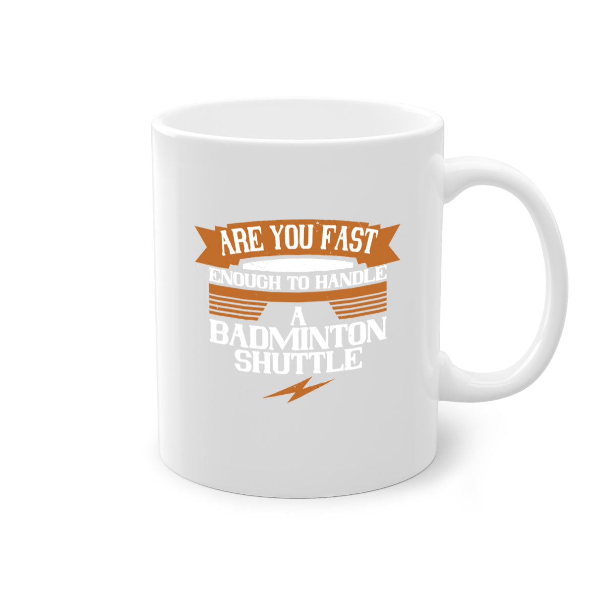 A stylish two-tone ceramic mug featuring a badminton shuttle design, available in multiple colors with a glossy finish and easy-grip handle.