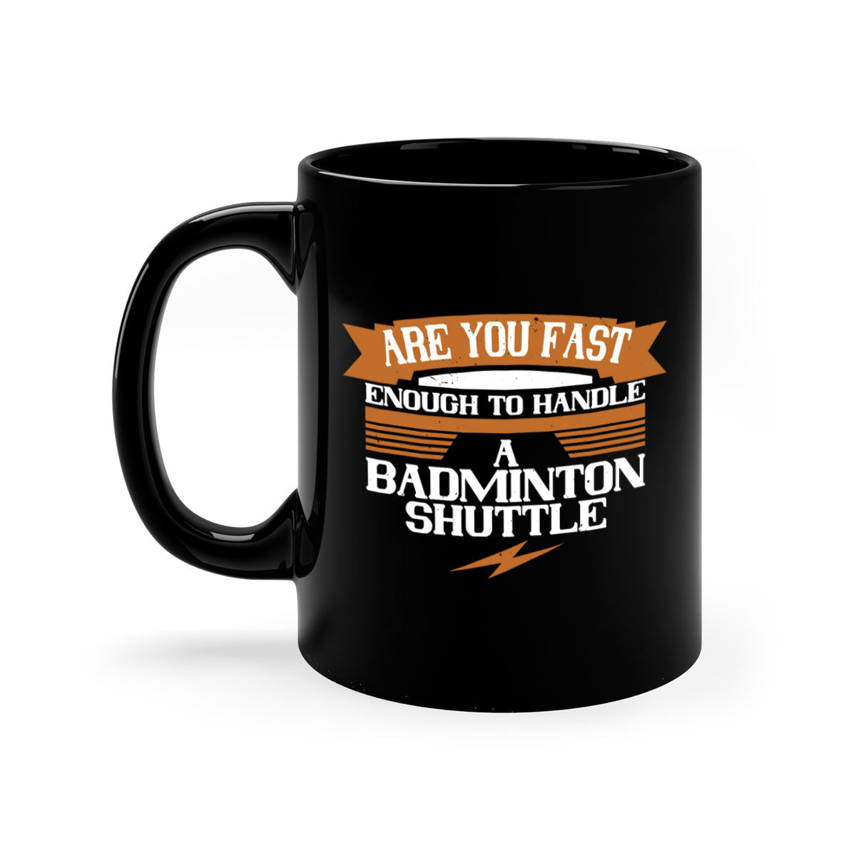 A stylish two-tone ceramic mug featuring a badminton shuttle design, available in multiple colors with a glossy finish and easy-grip handle.