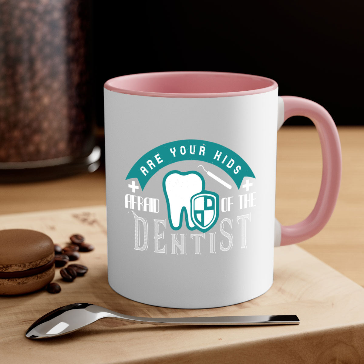 Are your kids afraid of the Dentist Style 6# Mug with colorful handle and glossy finish, perfect for coffee or tea.