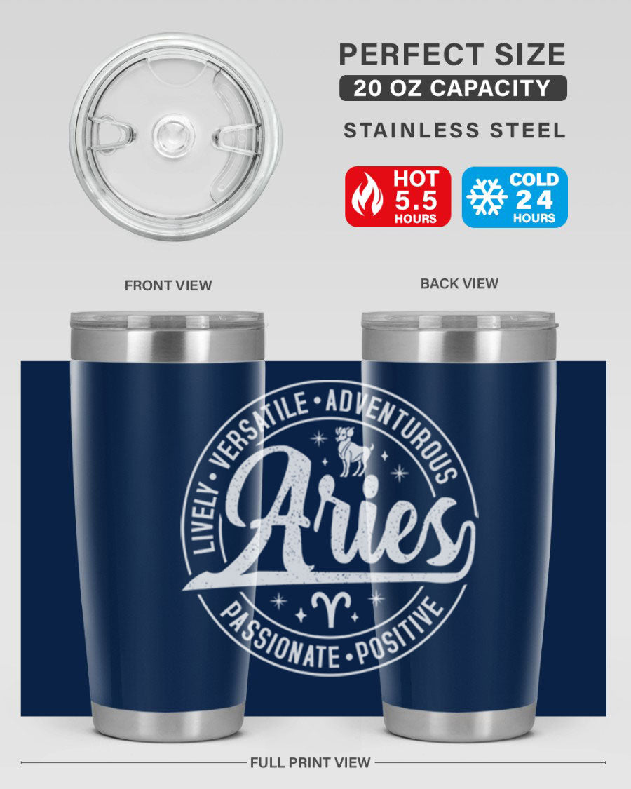 Aries 103# Tumbler showcasing a sleek stainless steel design with a copper lining, perfect for hot and cold beverages.