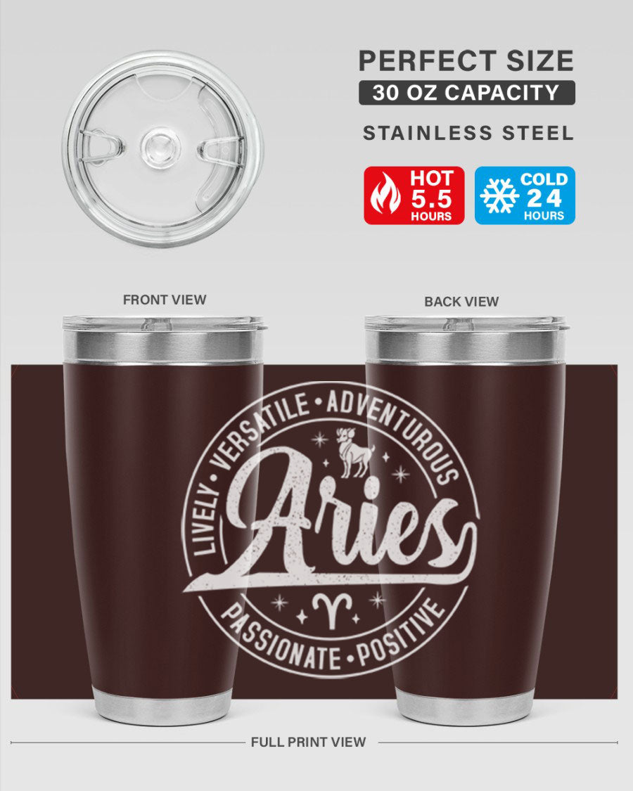 Aries 103# Tumbler showcasing a sleek stainless steel design with a copper lining, perfect for hot and cold beverages.