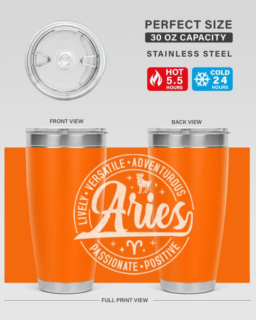 Aries 103# Tumbler showcasing a sleek stainless steel design with a copper lining, perfect for hot and cold beverages.
