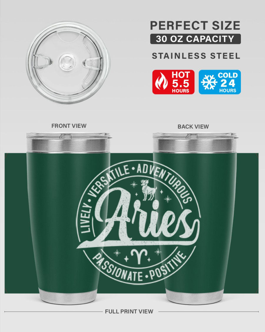 Aries 103# Tumbler showcasing a sleek stainless steel design with a copper lining, perfect for hot and cold beverages.