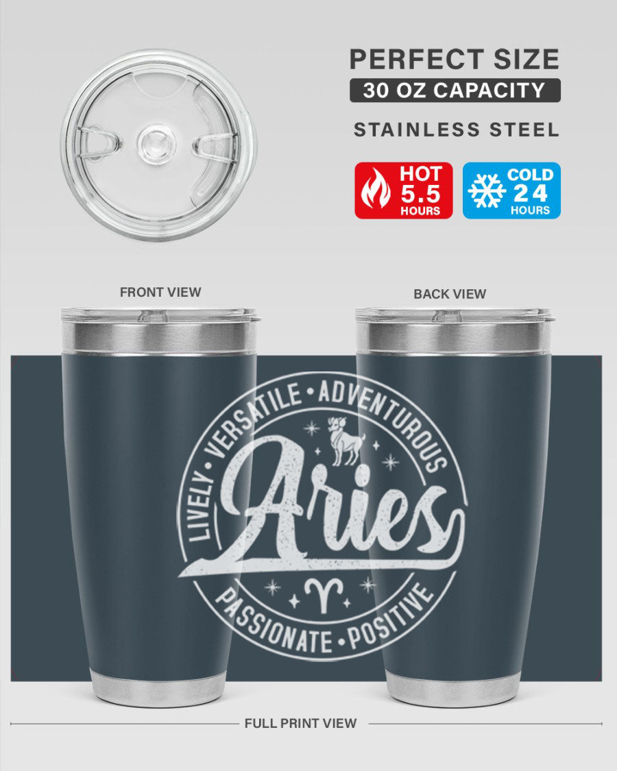 Aries 103# Tumbler showcasing a sleek stainless steel design with a copper lining, perfect for hot and cold beverages.