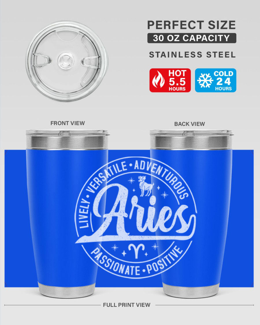 Aries 103# Tumbler showcasing a sleek stainless steel design with a copper lining, perfect for hot and cold beverages.