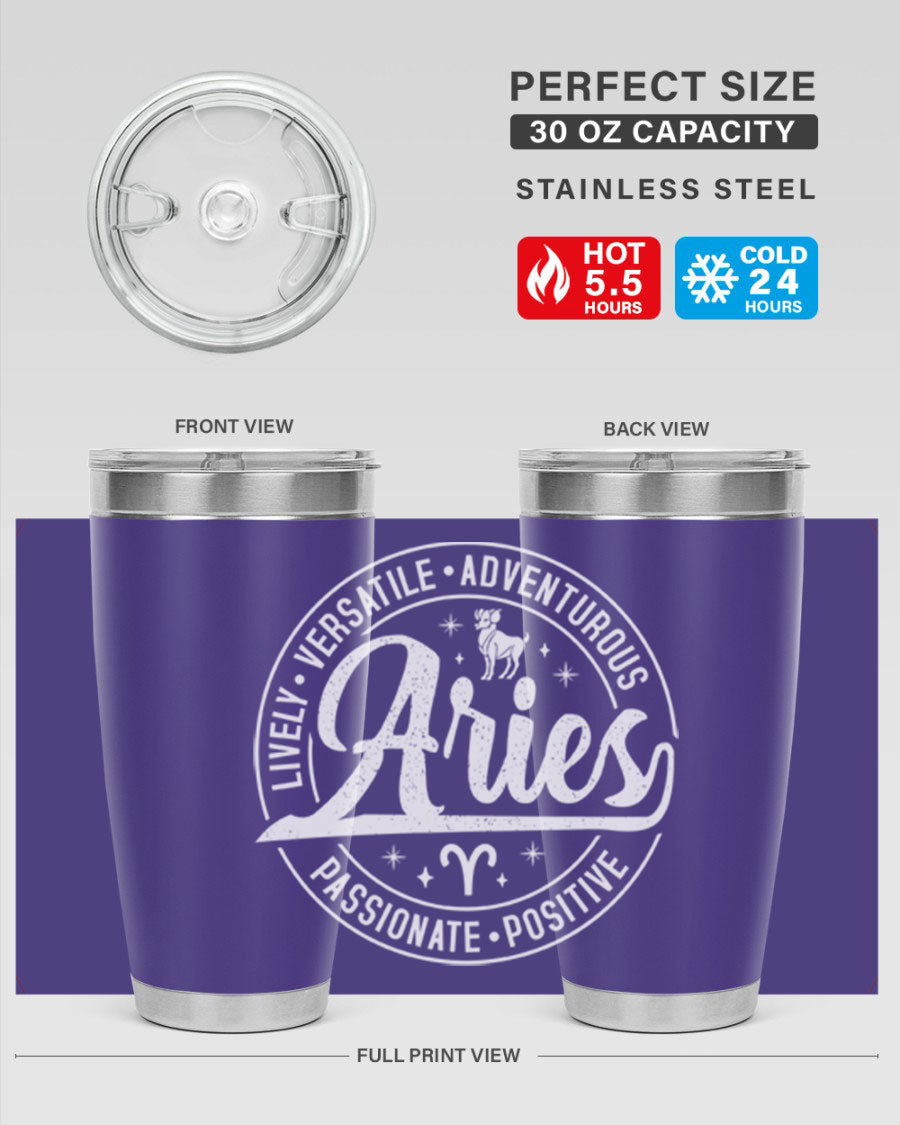 Aries 103# Tumbler showcasing a sleek stainless steel design with a copper lining, perfect for hot and cold beverages.