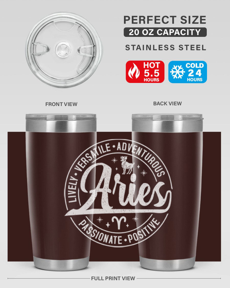 Aries 103# Tumbler showcasing a sleek stainless steel design with a copper lining, perfect for hot and cold beverages.