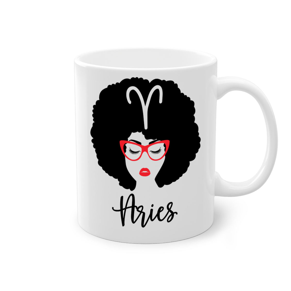 Aries 122# Zodiac Mug featuring a glossy finish, colored handle, and interior, available in five vibrant colors.