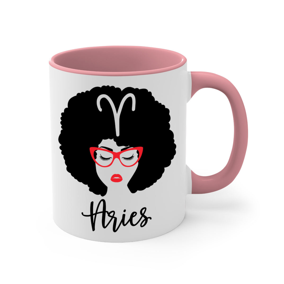 Aries 122# Zodiac Mug featuring a glossy finish, colored handle, and interior, available in five vibrant colors.