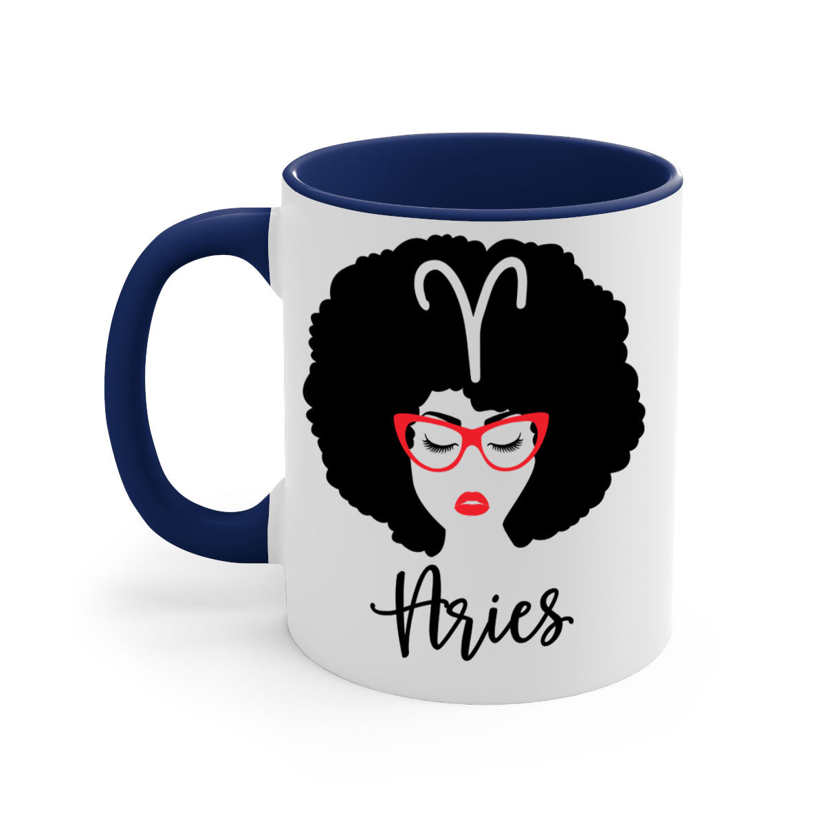 Aries 122# Zodiac Mug featuring a glossy finish, colored handle, and interior, available in five vibrant colors.