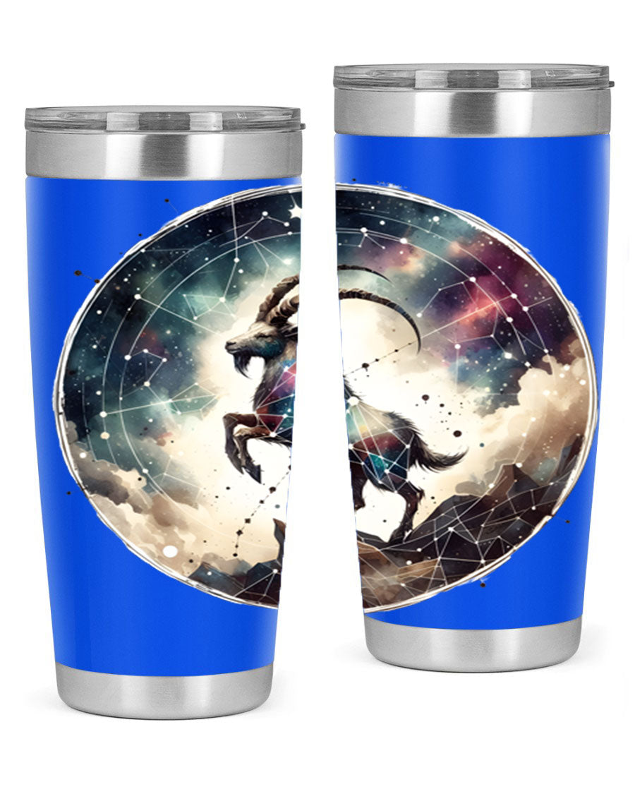 Aries 129# Zodiac Tumbler in stainless steel with a stylish design, perfect for hot and cold beverages.