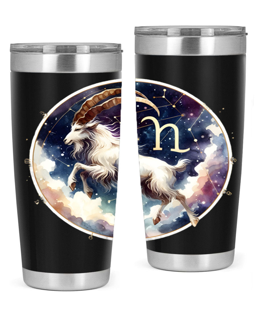Aries 141# Zodiac Tumbler in stainless steel with a stylish design, perfect for hot and cold beverages.