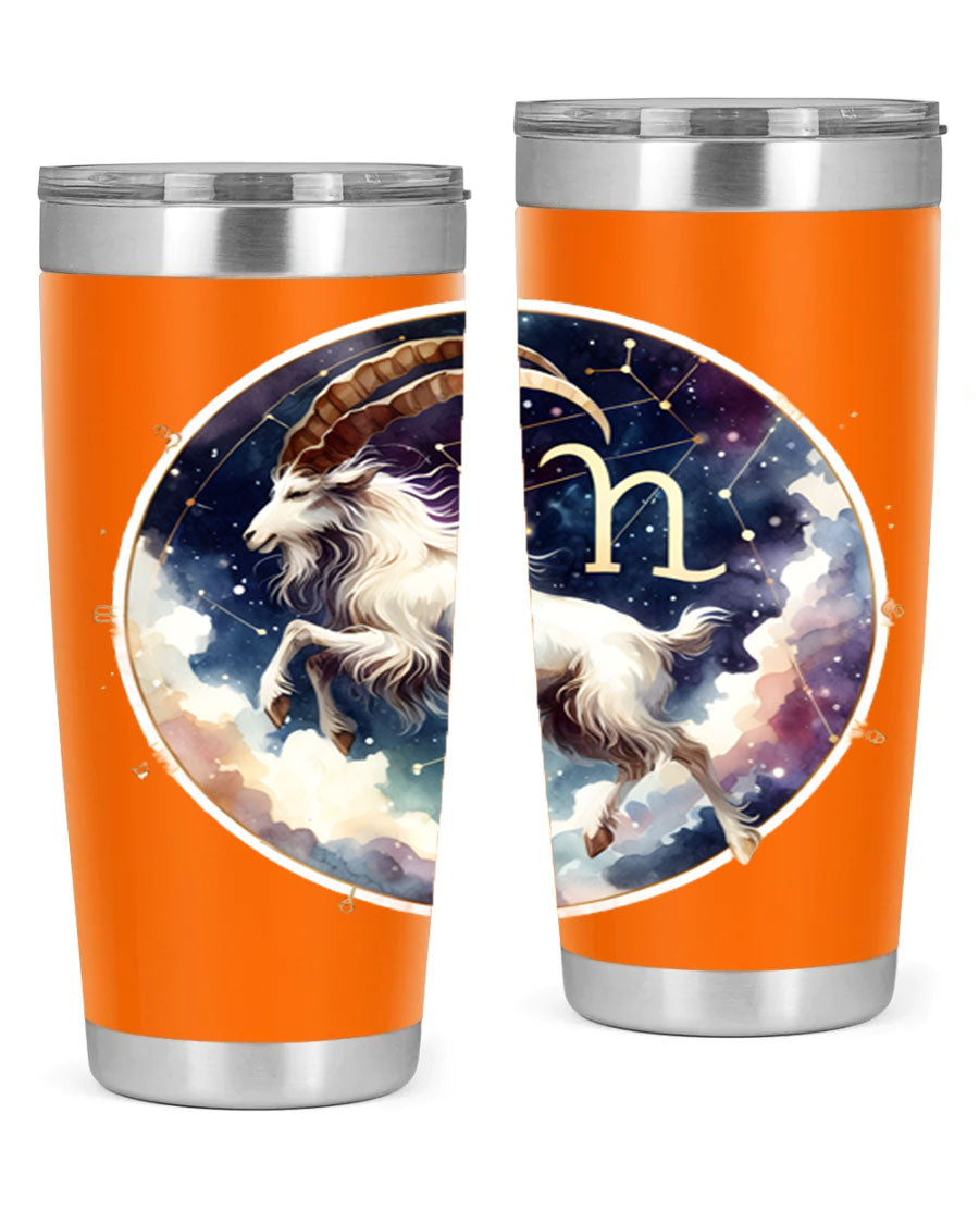 Aries 141# Zodiac Tumbler in stainless steel with a stylish design, perfect for hot and cold beverages.