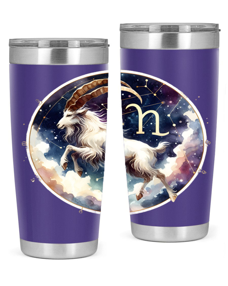 Aries 141# Zodiac Tumbler in stainless steel with a stylish design, perfect for hot and cold beverages.
