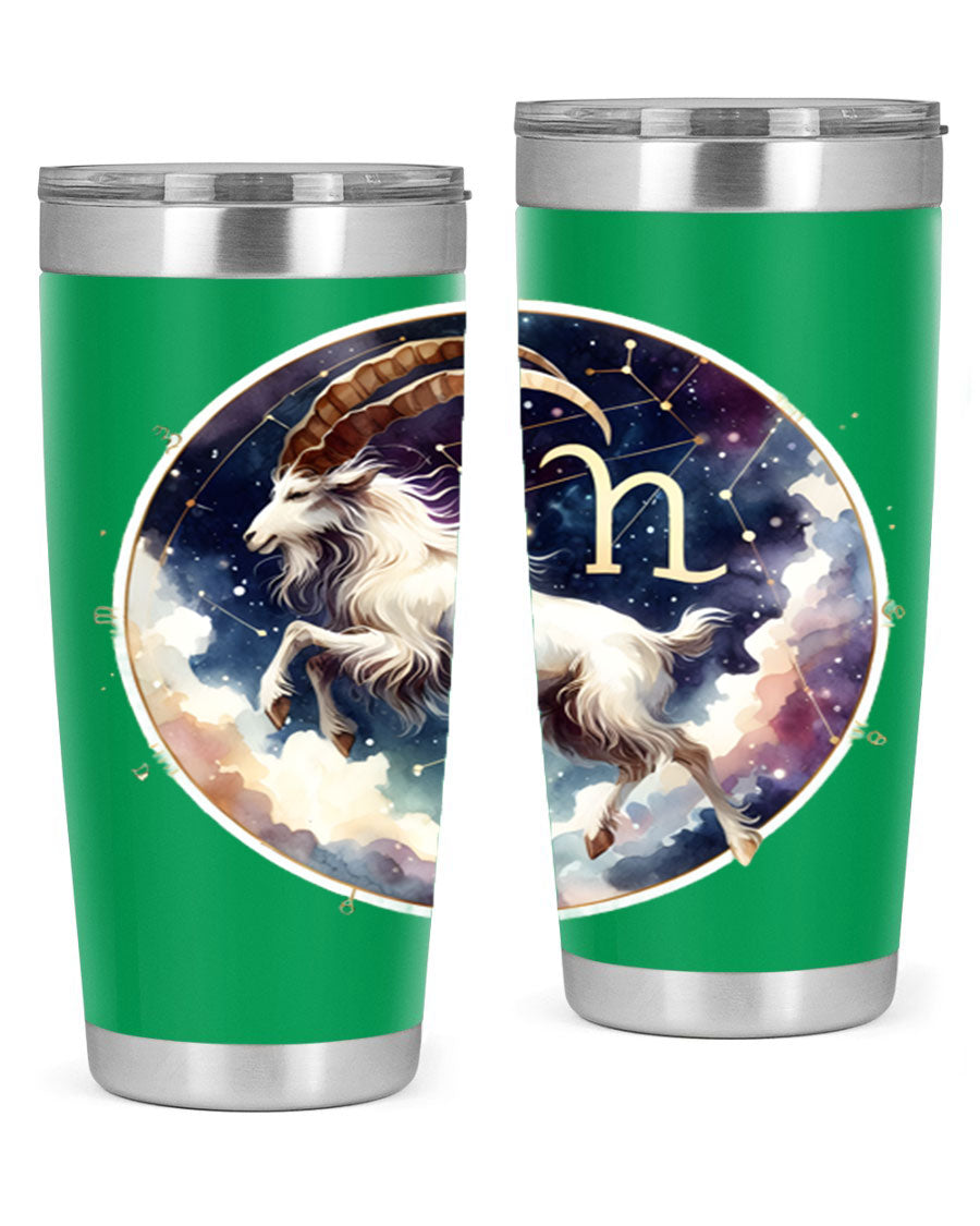 Aries 141# Zodiac Tumbler in stainless steel with a stylish design, perfect for hot and cold beverages.