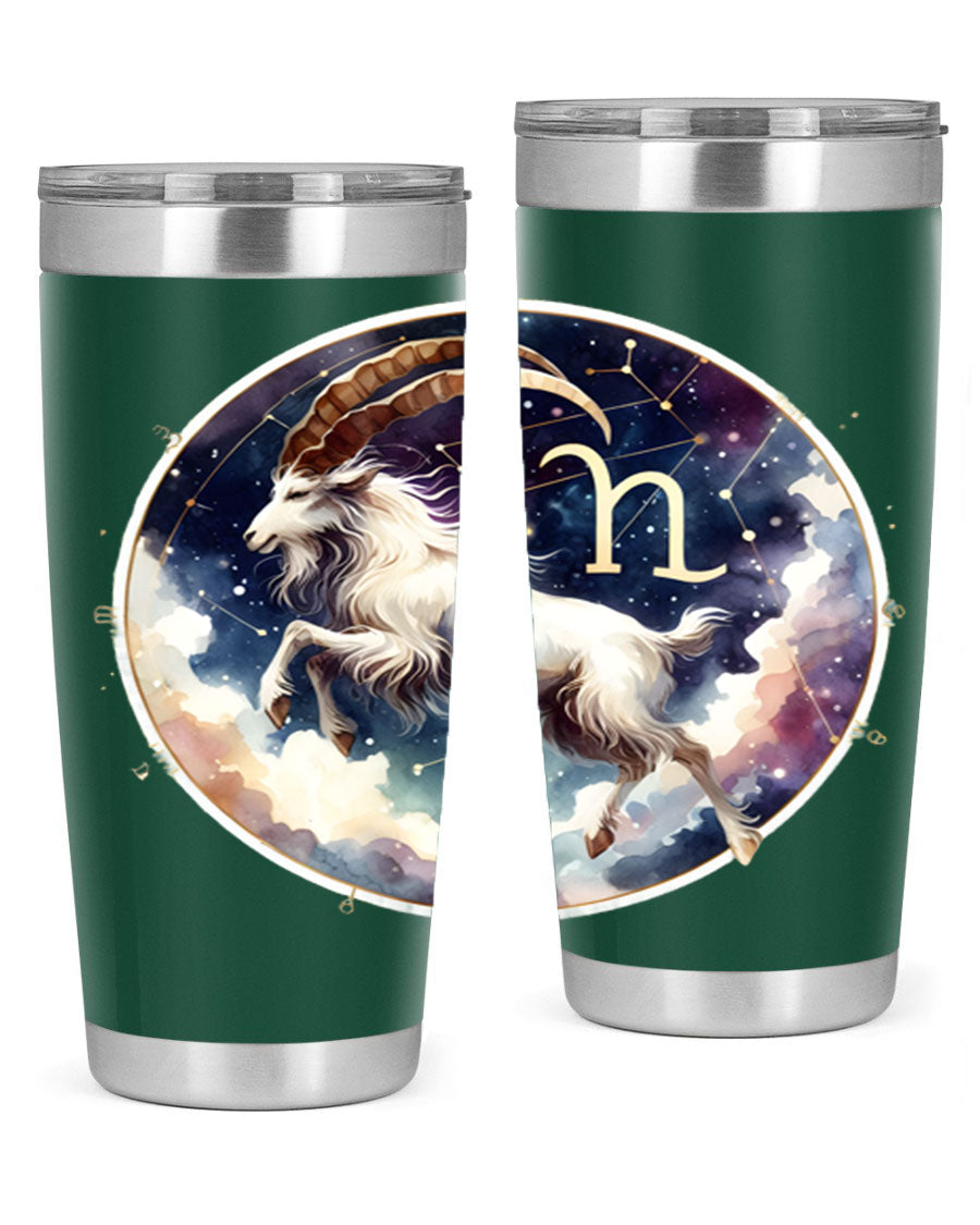 Aries 141# Zodiac Tumbler in stainless steel with a stylish design, perfect for hot and cold beverages.