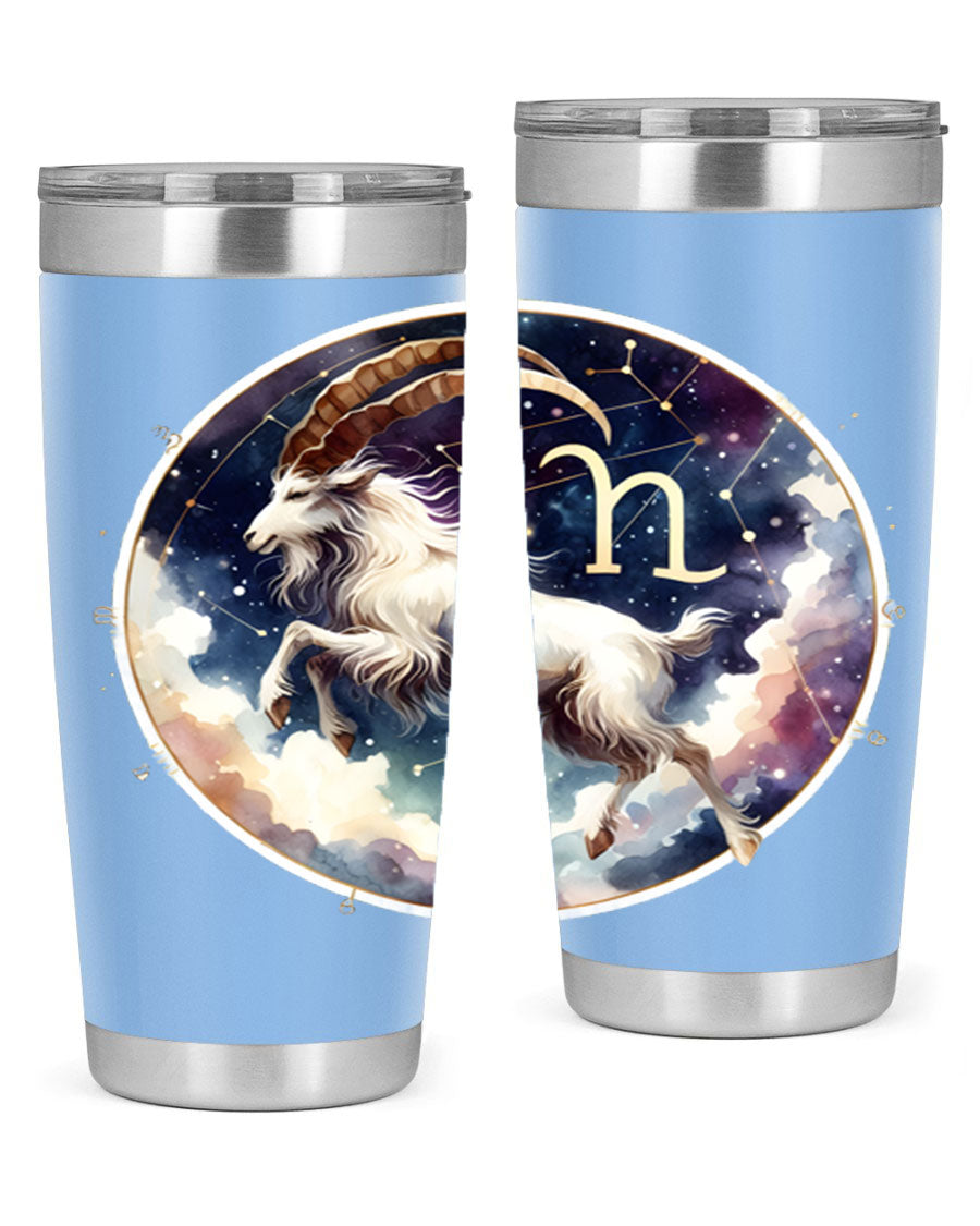 Aries 141# Zodiac Tumbler in stainless steel with a stylish design, perfect for hot and cold beverages.