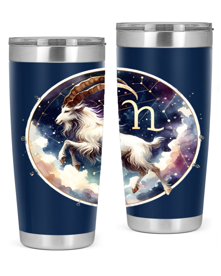 Aries 141# Zodiac Tumbler in stainless steel with a stylish design, perfect for hot and cold beverages.