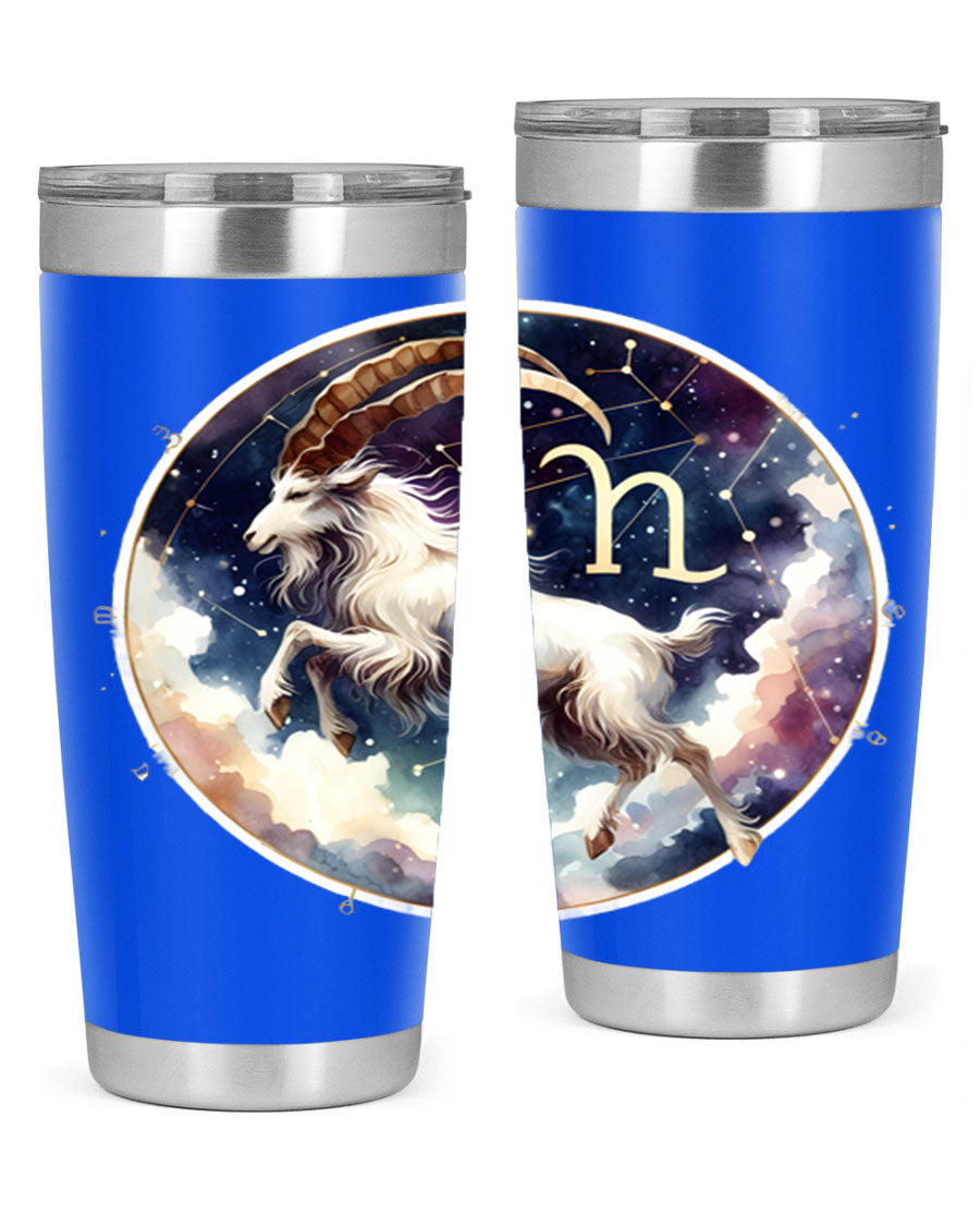 Aries 141# Zodiac Tumbler in stainless steel with a stylish design, perfect for hot and cold beverages.