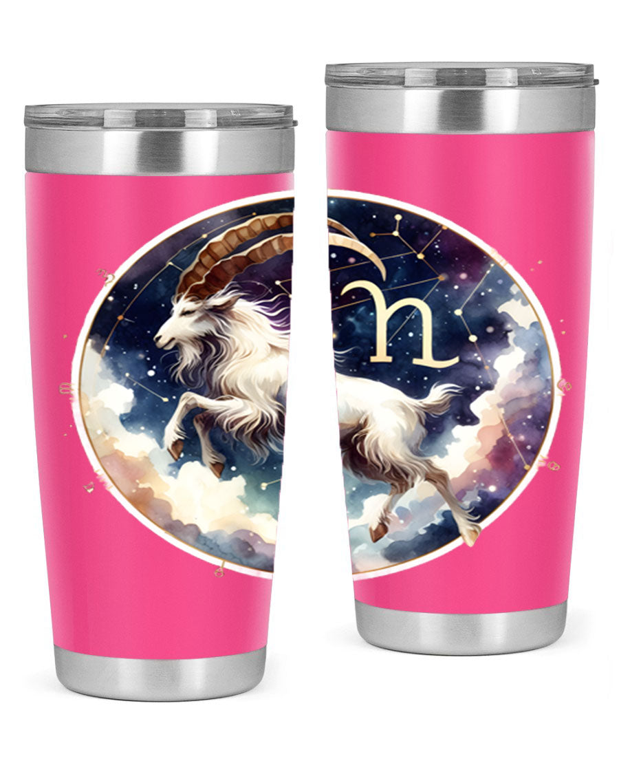 Aries 141# Zodiac Tumbler in stainless steel with a stylish design, perfect for hot and cold beverages.