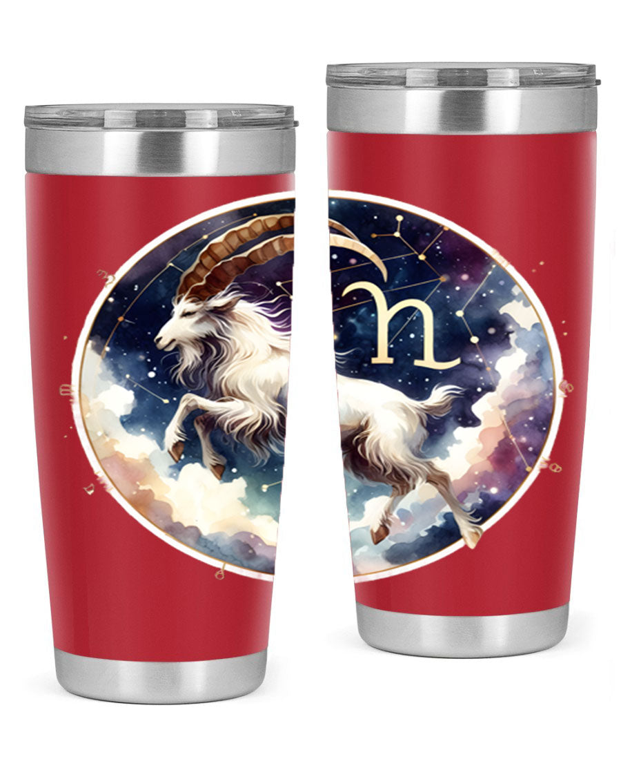 Aries 141# Zodiac Tumbler in stainless steel with a stylish design, perfect for hot and cold beverages.