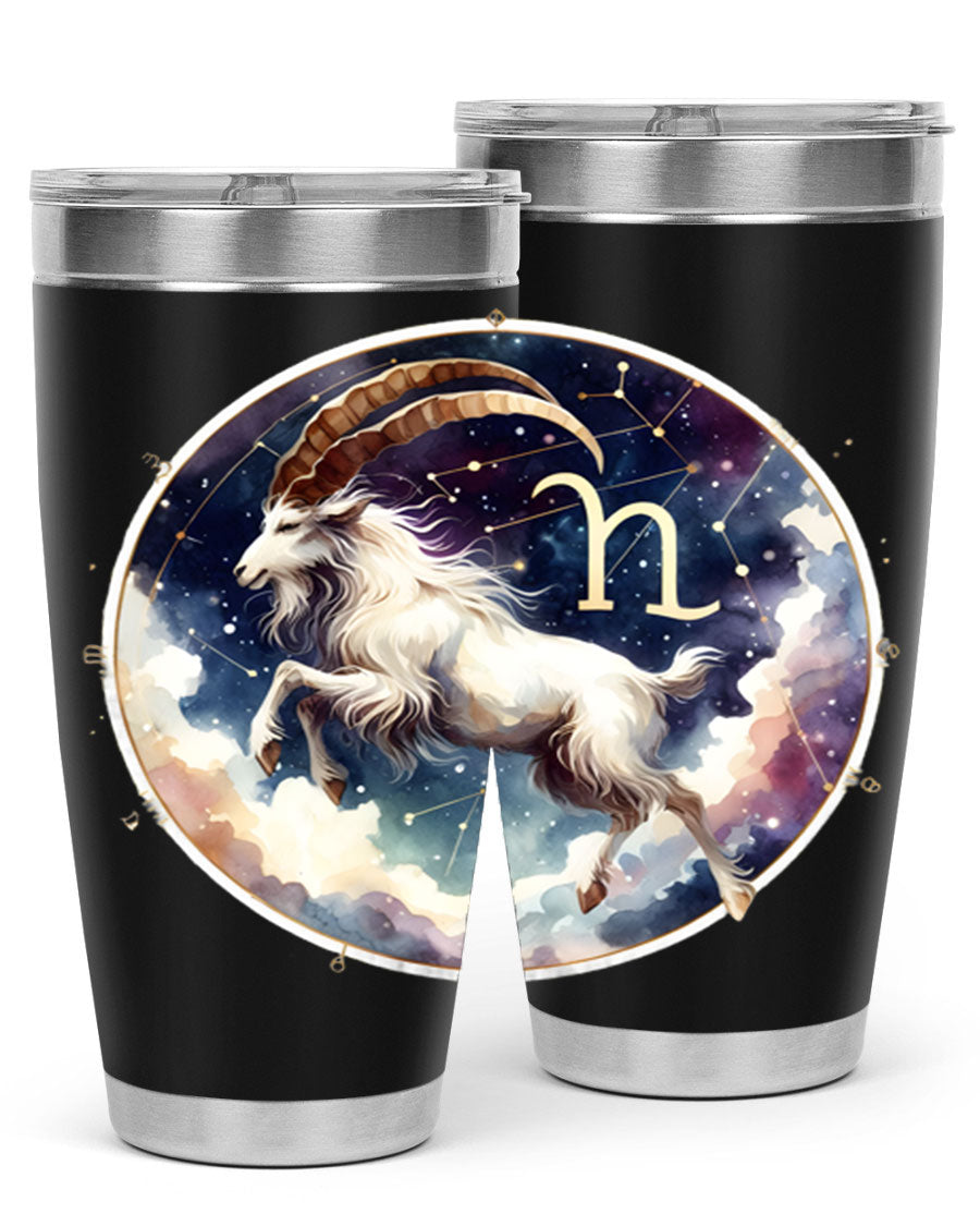 Aries 141# Zodiac Tumbler in stainless steel with a stylish design, perfect for hot and cold beverages.