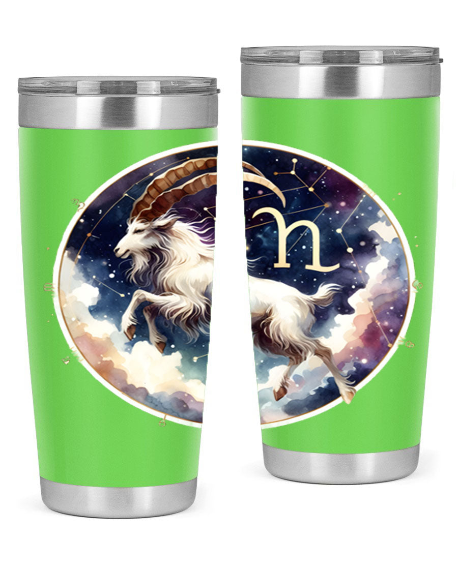 Aries 141# Zodiac Tumbler in stainless steel with a stylish design, perfect for hot and cold beverages.