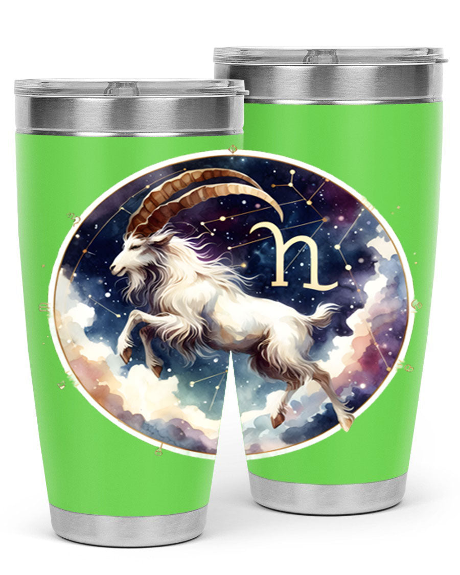 Aries 141# Zodiac Tumbler in stainless steel with a stylish design, perfect for hot and cold beverages.