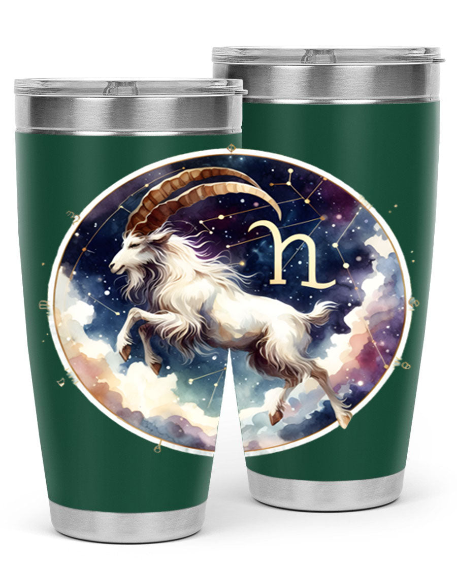 Aries 141# Zodiac Tumbler in stainless steel with a stylish design, perfect for hot and cold beverages.