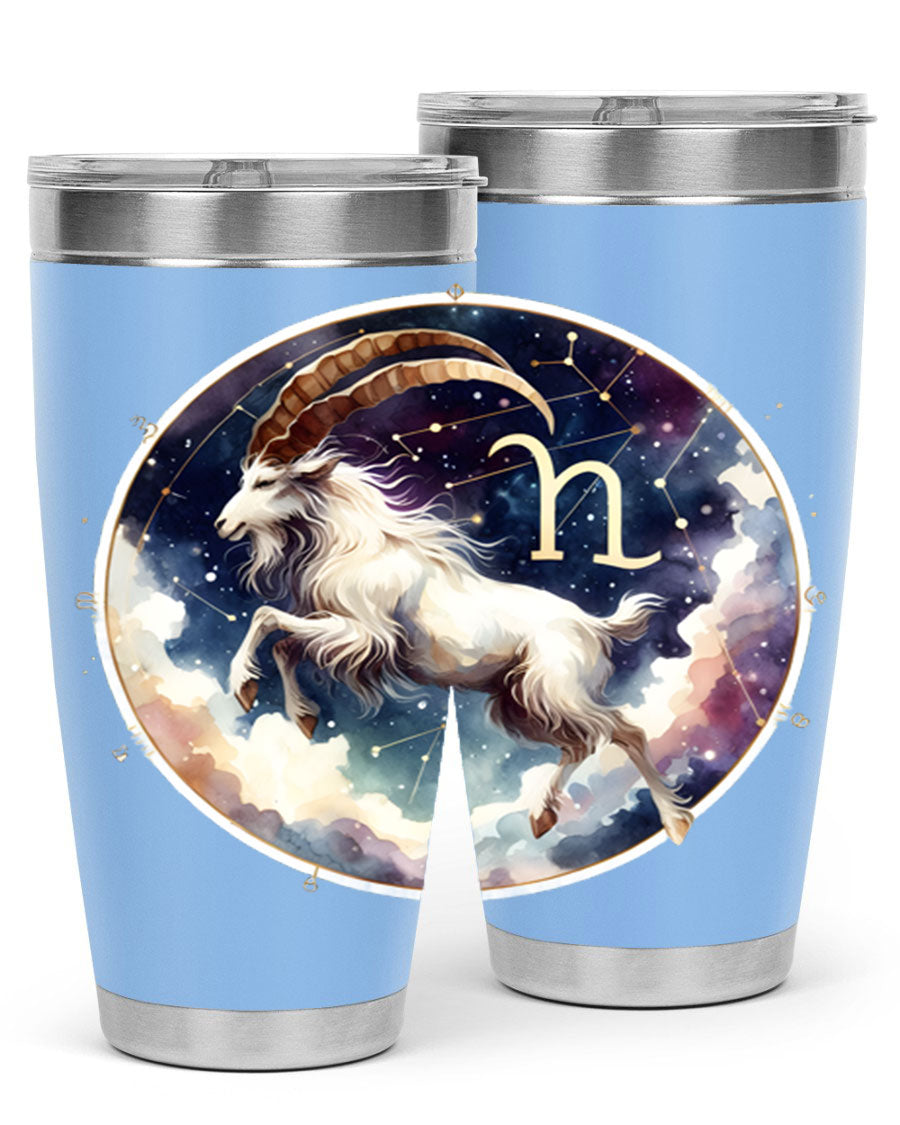 Aries 141# Zodiac Tumbler in stainless steel with a stylish design, perfect for hot and cold beverages.
