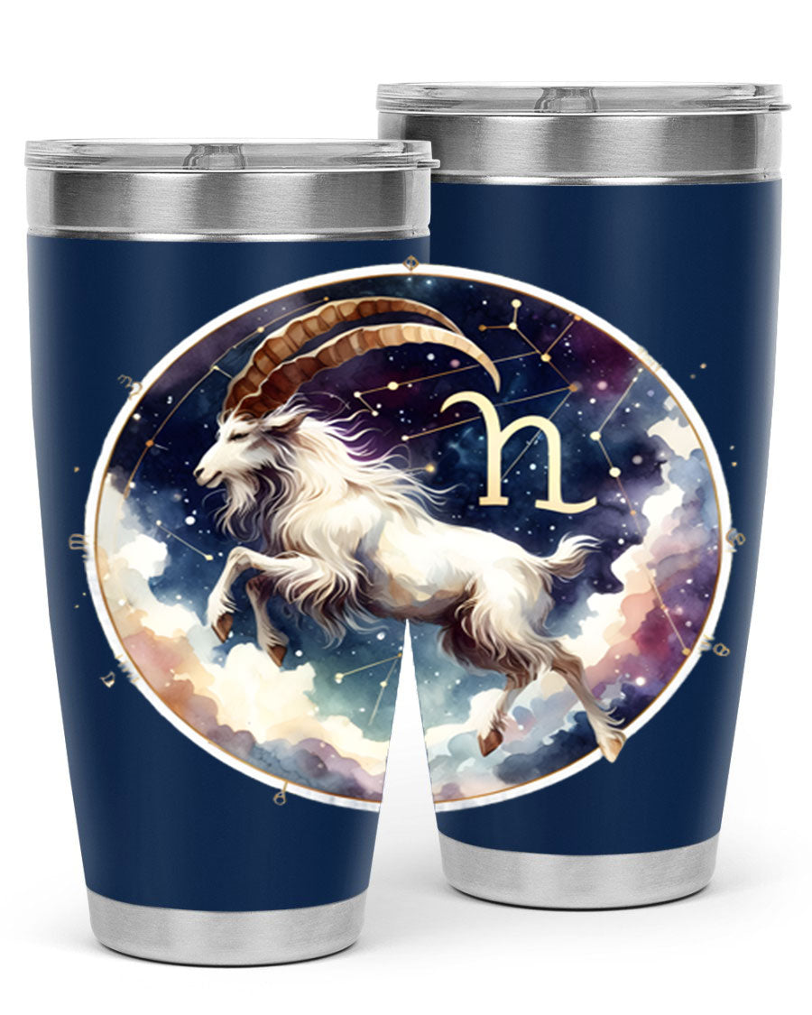 Aries 141# Zodiac Tumbler in stainless steel with a stylish design, perfect for hot and cold beverages.