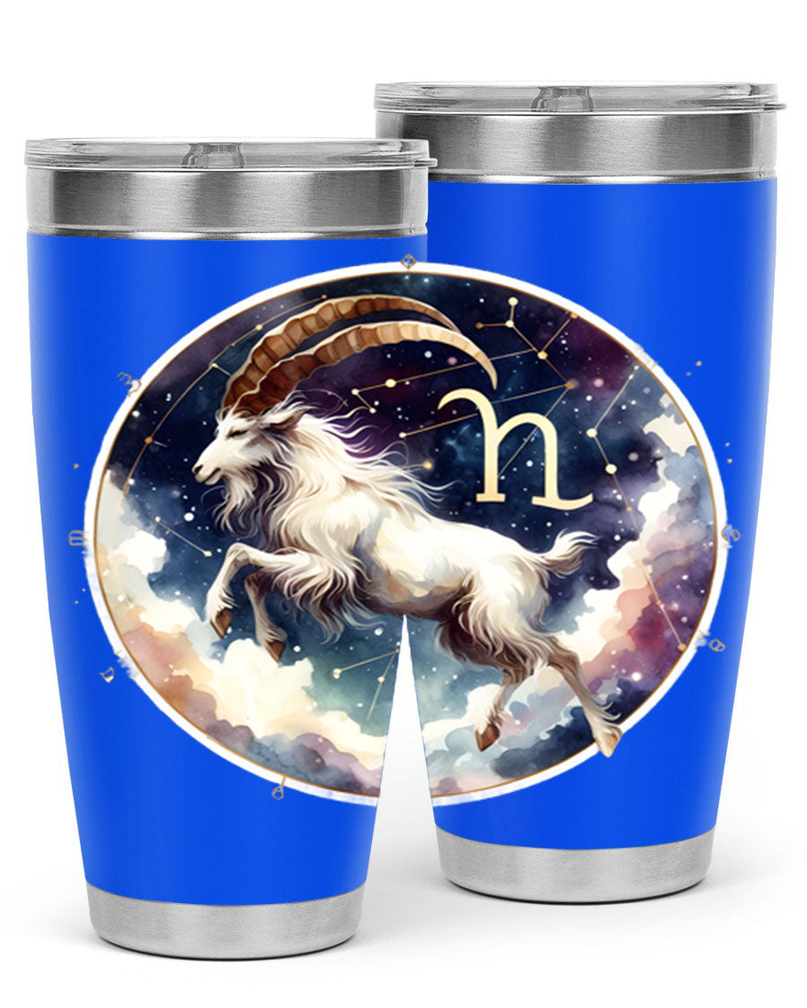 Aries 141# Zodiac Tumbler in stainless steel with a stylish design, perfect for hot and cold beverages.