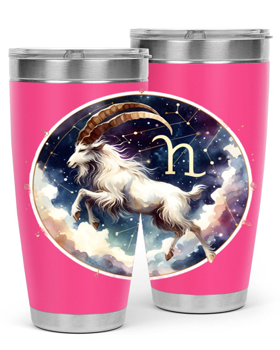 Aries 141# Zodiac Tumbler in stainless steel with a stylish design, perfect for hot and cold beverages.