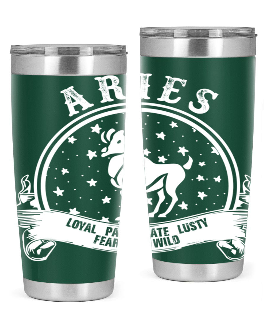 Aries 2# Zodiac Tumbler, 20oz double wall vacuum stainless steel with a stylish design, perfect for hot and cold beverages.