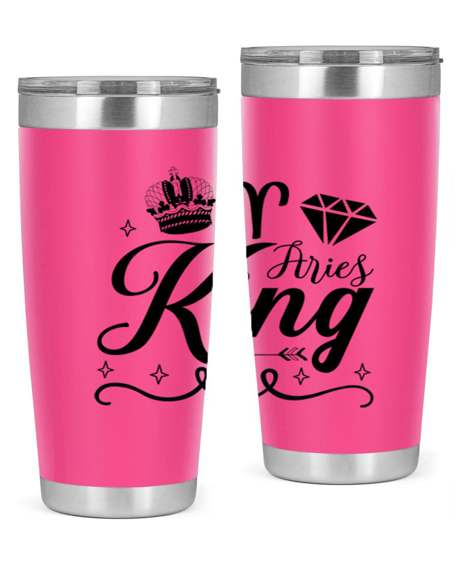 Aries King 111# Tumbler, a stylish 20oz stainless steel drinkware with a copper lining, perfect for hot and cold beverages.